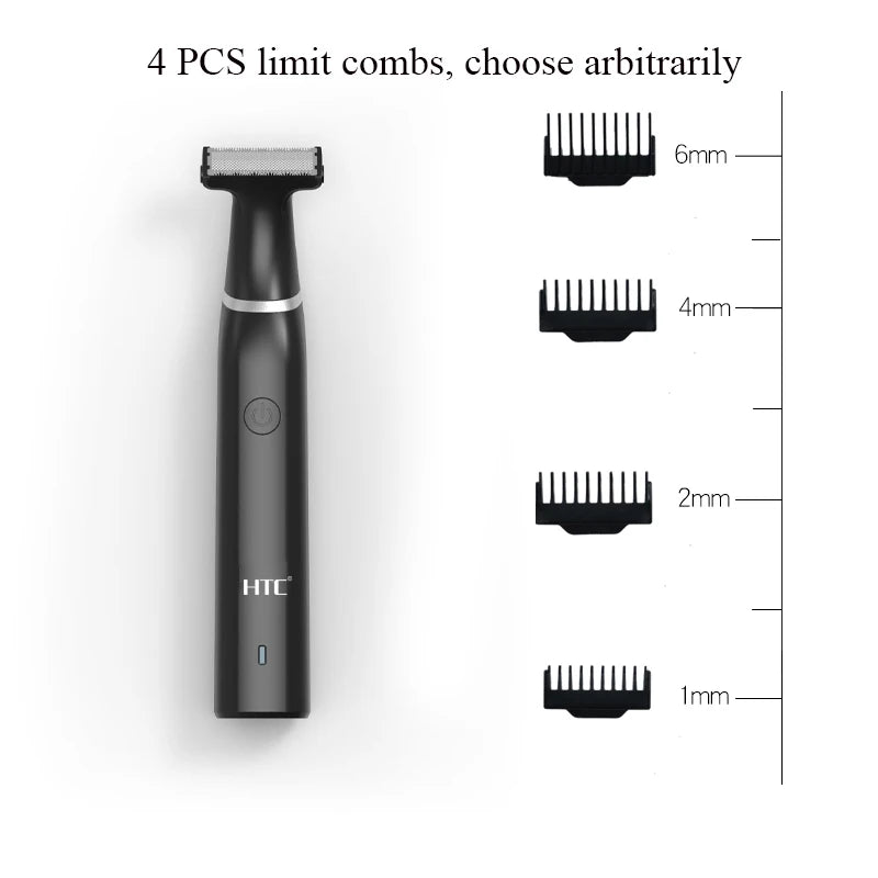 HTC Men's Electric Groin Hair Trimmer Pubic Hair Trimmer Body Grooming
