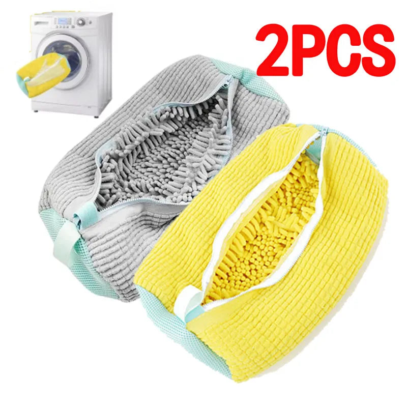 1/2Pc Shoe Washing Bag Cotton Laundry Bag Zippers Closure Shoe