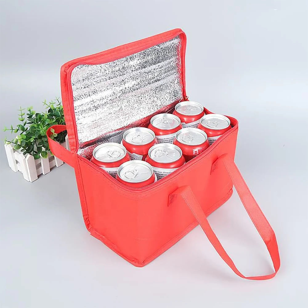 Portable Lunch Cooler Bag Folding Insulation Picnic Ice Pack Food