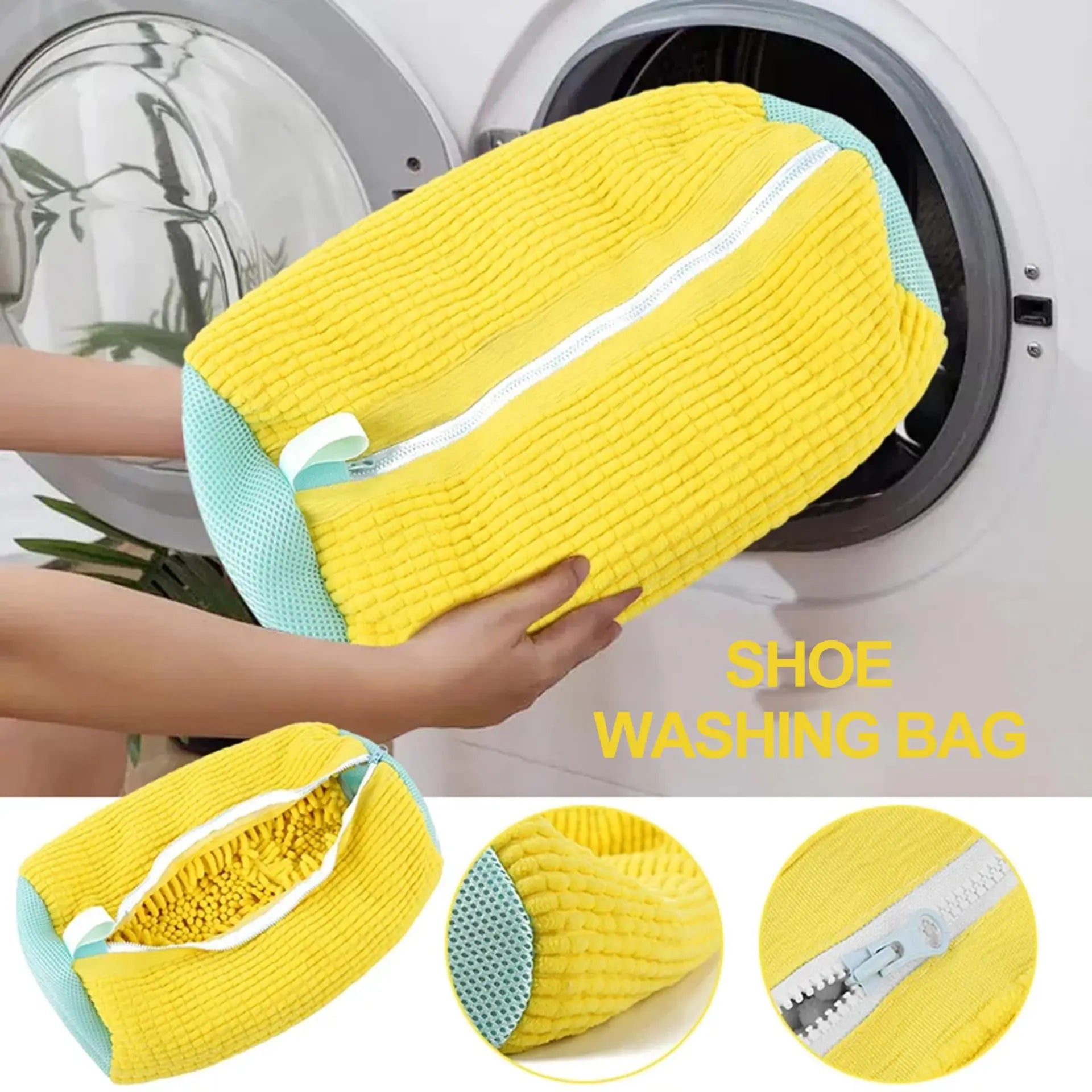 1/2Pc Shoe Washing Bag Cotton Laundry Bag Zippers Closure Shoe