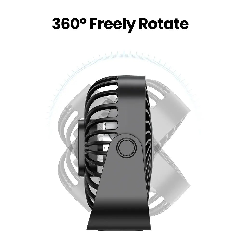 TOPK 4Inch USB Mini Portable Fan for Camping,3 Speeds Quiet Desk Table