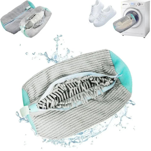 1/2Pc Shoe Washing Bag Cotton Laundry Bag Zippers Closure Shoe