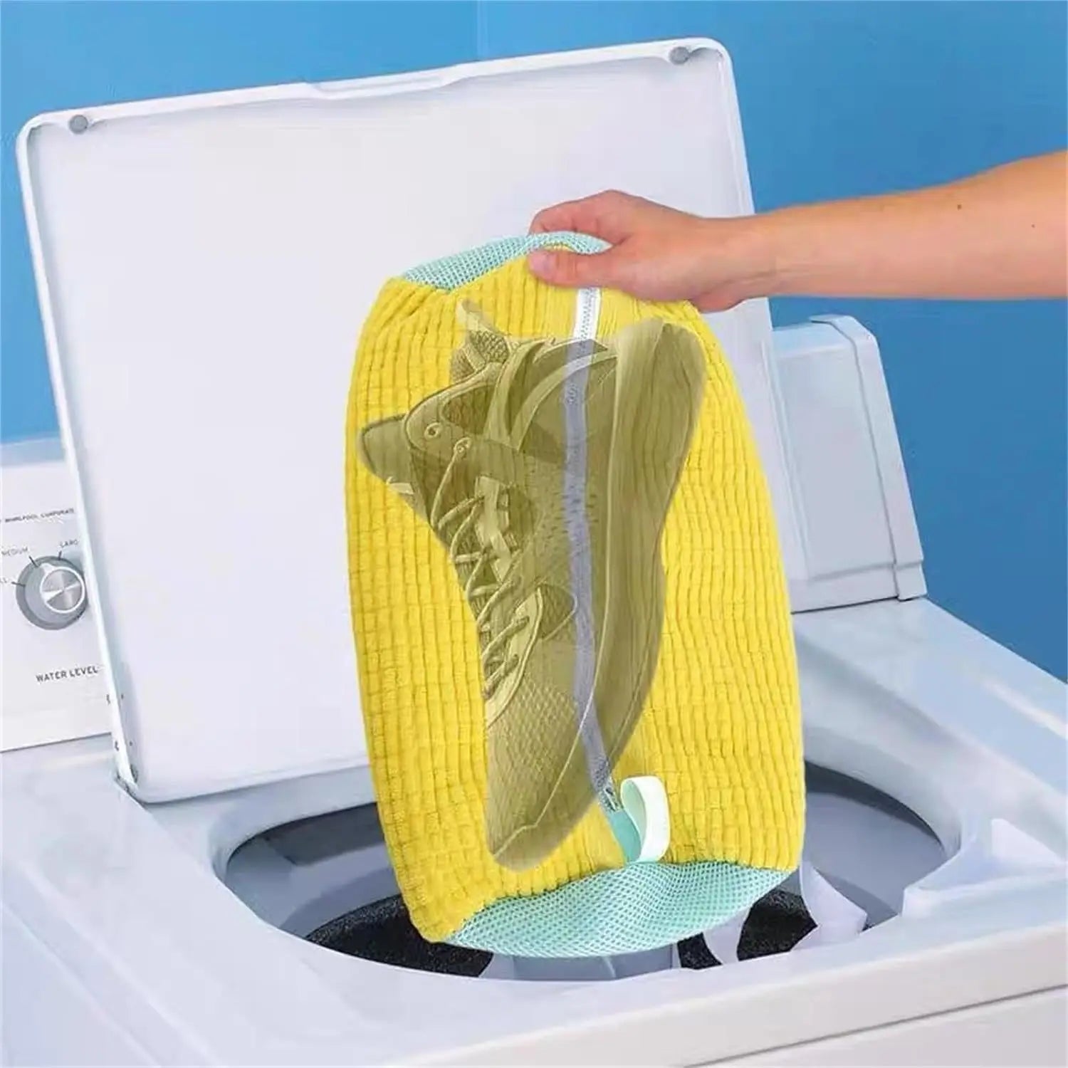 1/2Pc Shoe Washing Bag Cotton Laundry Bag Zippers Closure Shoe