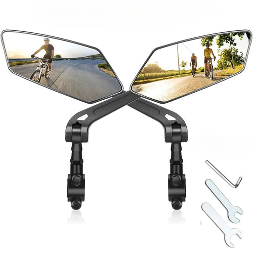 DOMEN Bicycle Rearview Wide-Angle Mirror Cycling 360° Rotate Road Bike